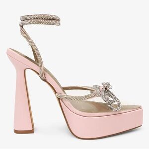 LEMONADE CANDY LOVE SHOES Size 8.5 Pointed Toe, Flare Block Heel,Color‎ Pink,
